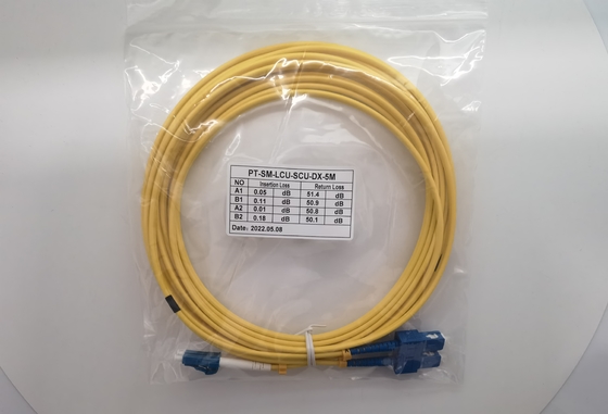 5m LC UPC - SC UPC Dubleks Fiber Yama Kablosu OS2 Tek Mod