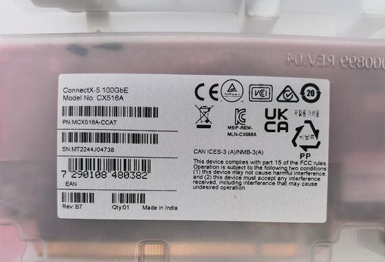 Mellanox MCX516A-CCAT ConnectX-5 EN 100GbE Çift Portlu QSFP28 PCIe3.0 X 16 Arayüz Kartı Uzun ve Kısa Braket 4G Fiber Bağlantısı